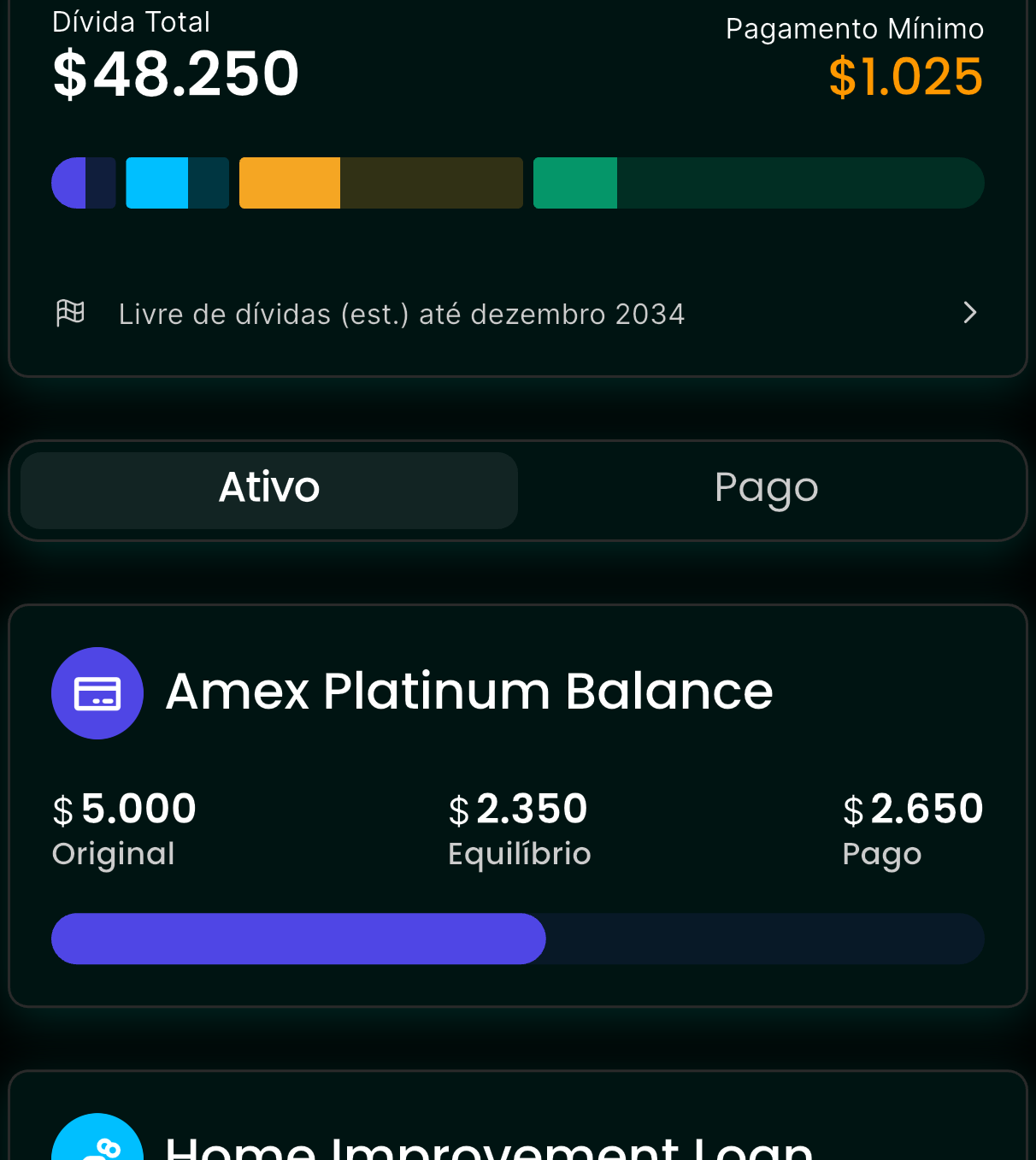 Acompanhamento de dívidas