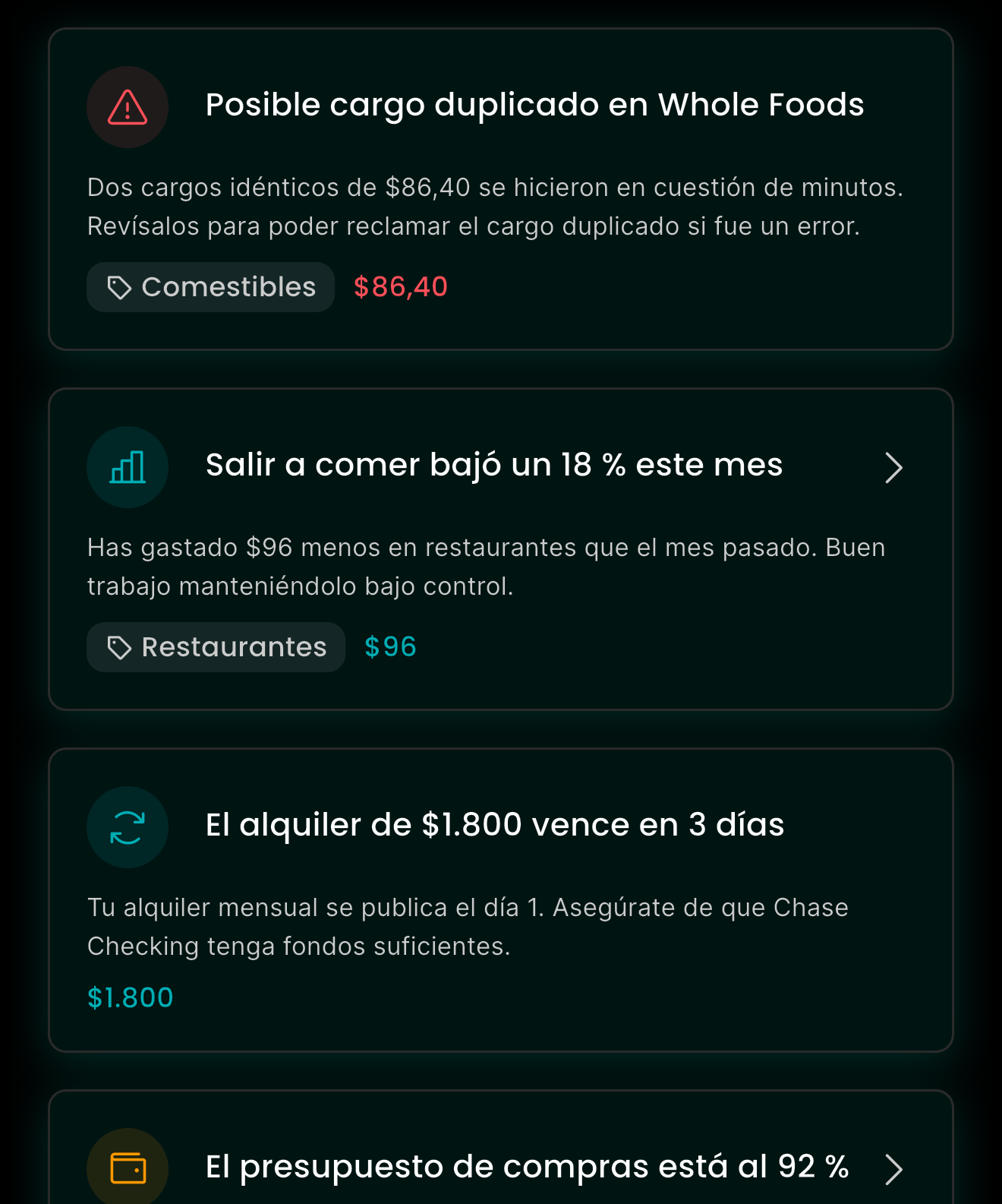 Insights inteligentes