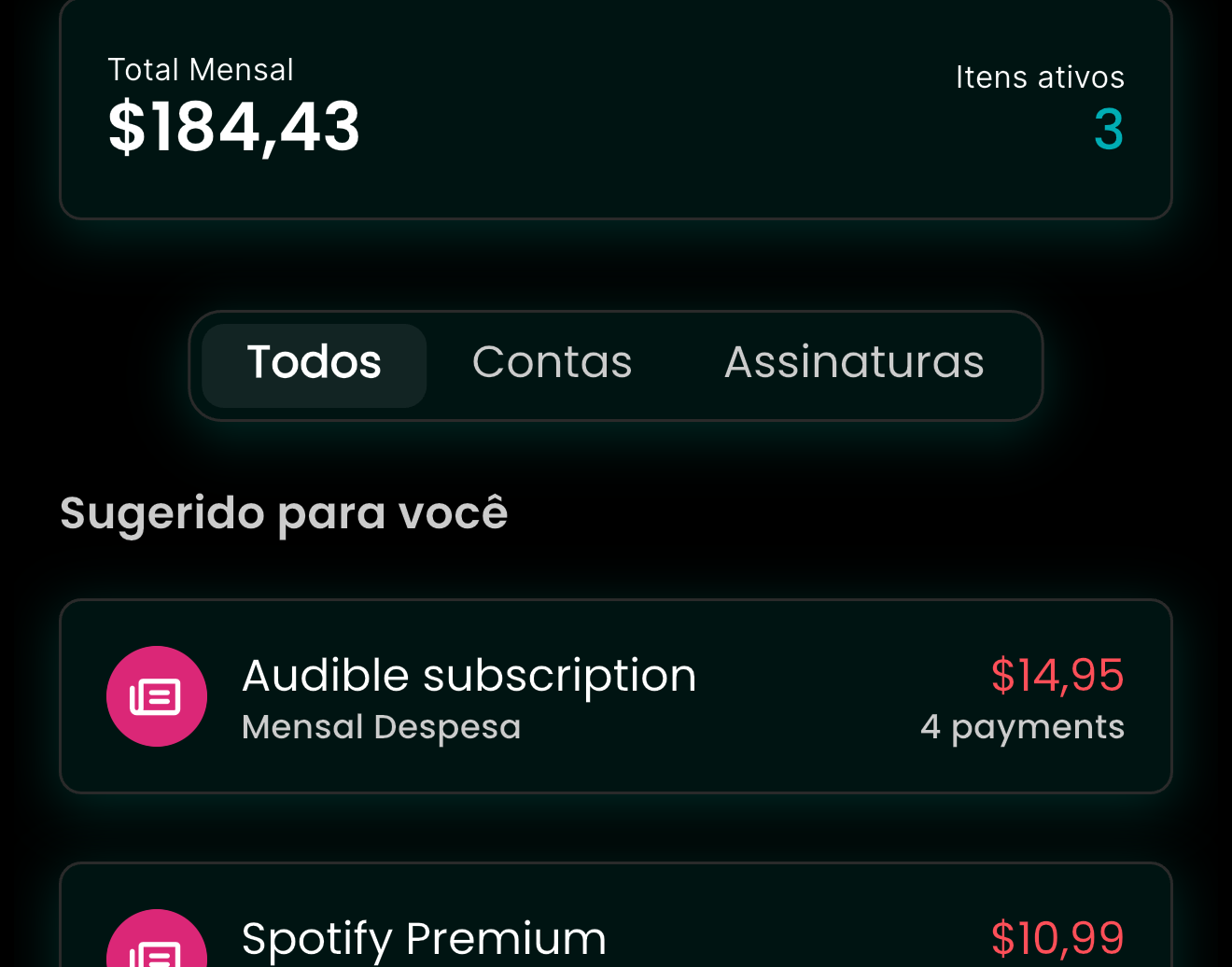 Contas recorrentes